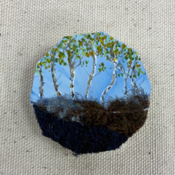 Birches and Harris Tweed Brooch