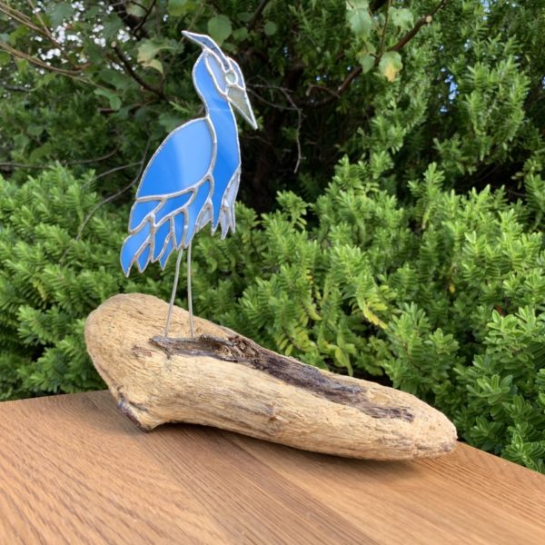 Blue Heron on Driftwood