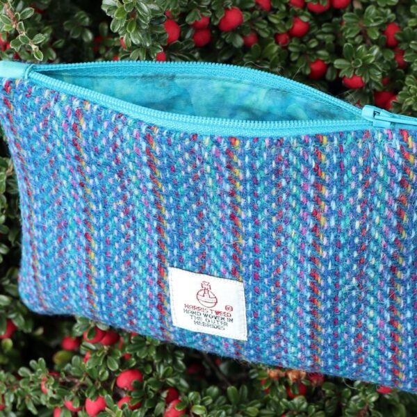 Blue Rainbow Harris Tweed Coin Purse
