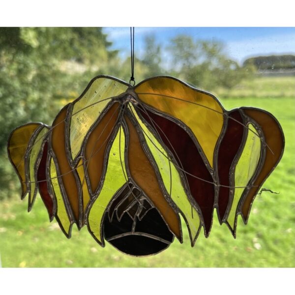 Brown Stained Glass Highland Cow Suncatcher
