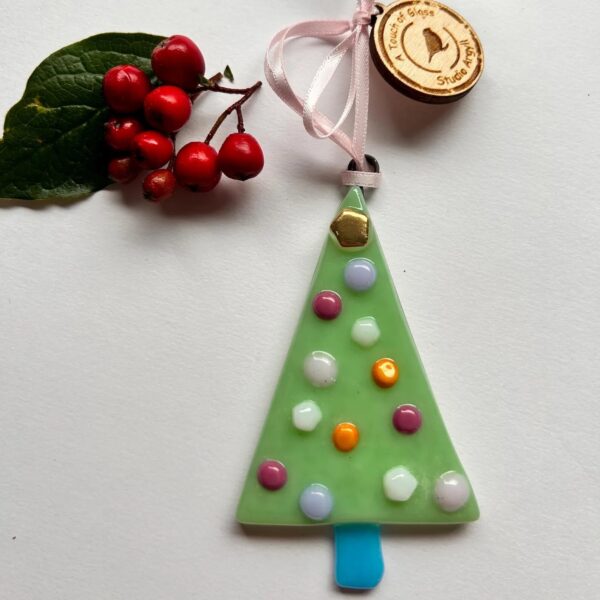 Fused Glass Candy Christmas Tree Decoration - No Box