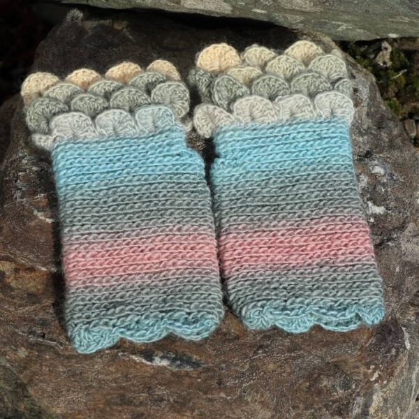 Coral Beach Crochet Fingerless Gloves