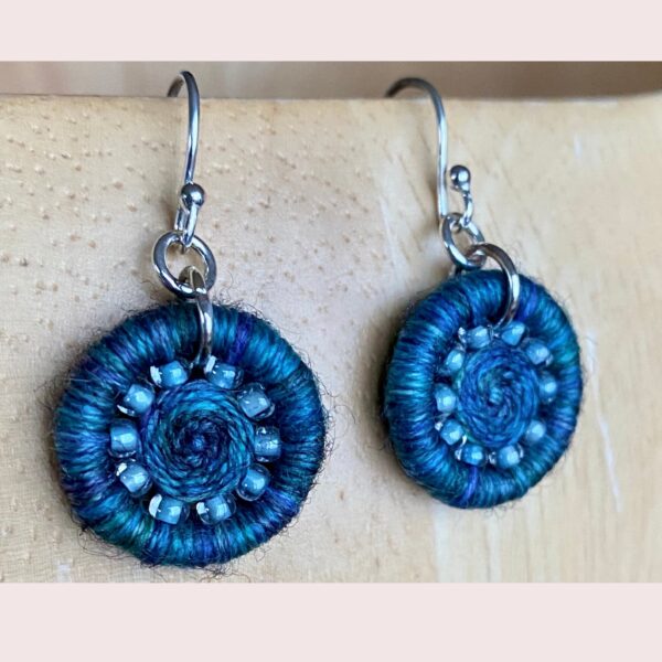 Deep Turquoise Dorset Button Earrings