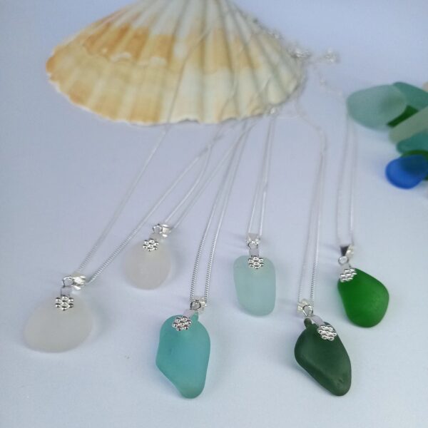 Delicate Sea Glass Necklace - Clear