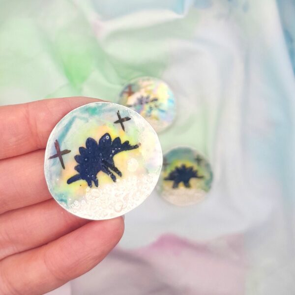 Porcelain Dinosaur Brooch