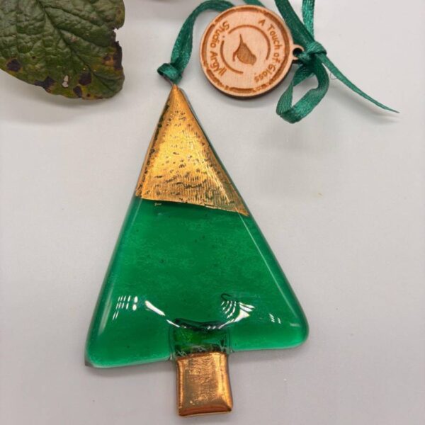 Fused Glass Emerald Green Tree Decoration