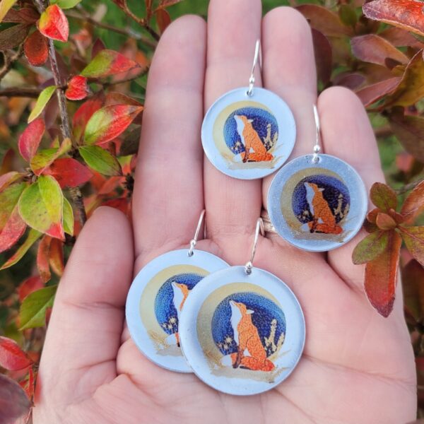 The Fox and The Moon Disk Earrings 25 mm