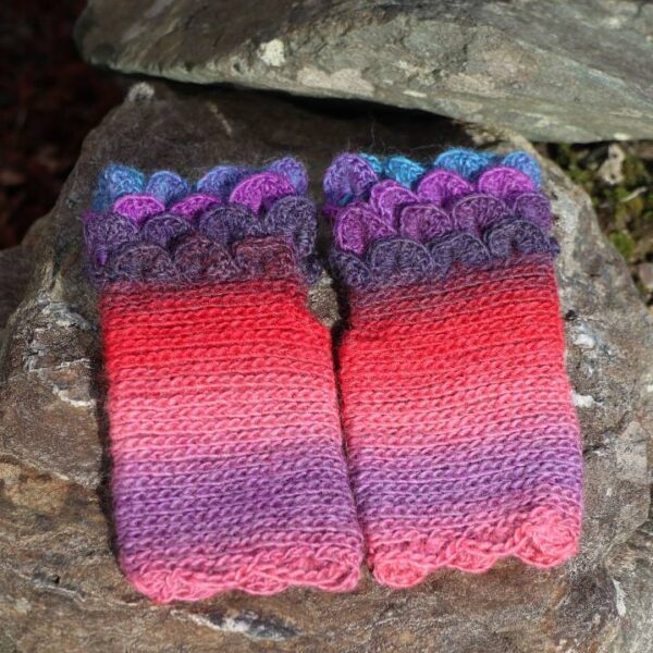 Fuchsia Crochet Fingerless Gloves