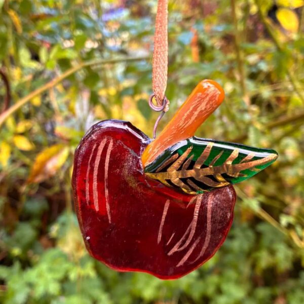 Fused Glass Apple Tree Decoration