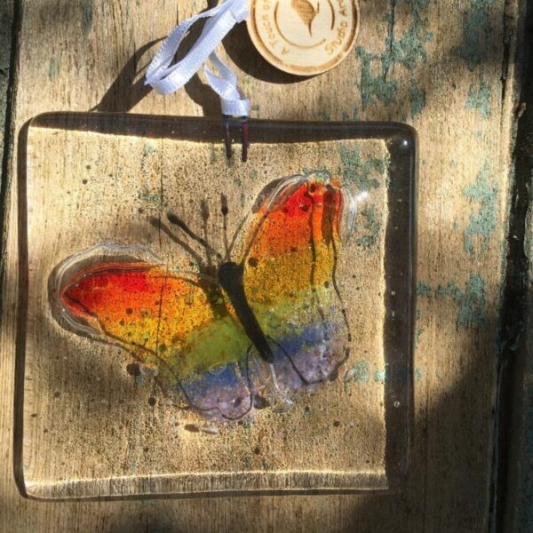 Fused Glass Wings of Hope Decoration - No box