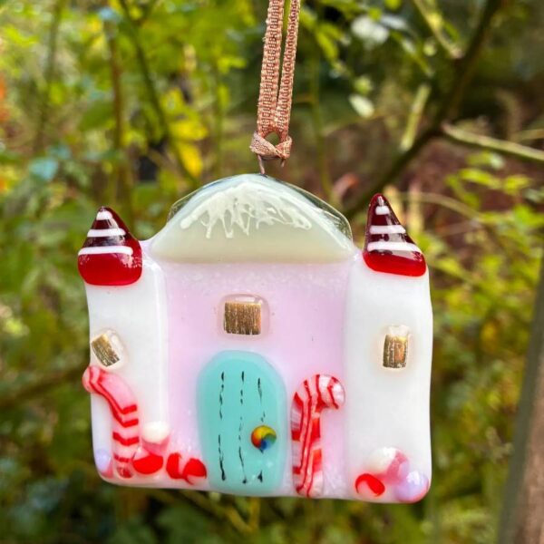 Fused Glass Sugar Plum Fairy Castle Decoration