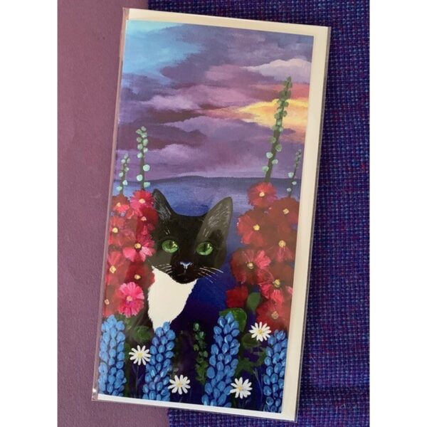 Alcea in the Garden Card