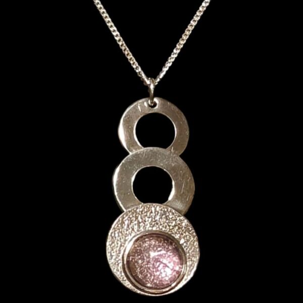 Triple Circle and Amethyst Pendant