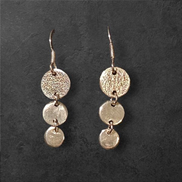 Triple Drop Silver Earrings