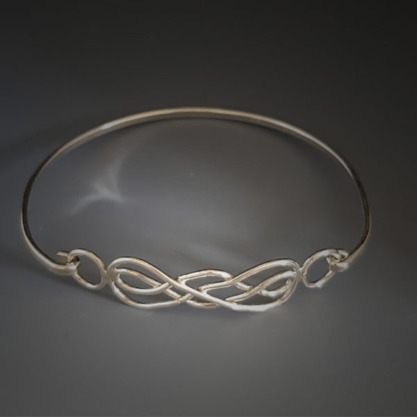 Knotted in silver bracelet
