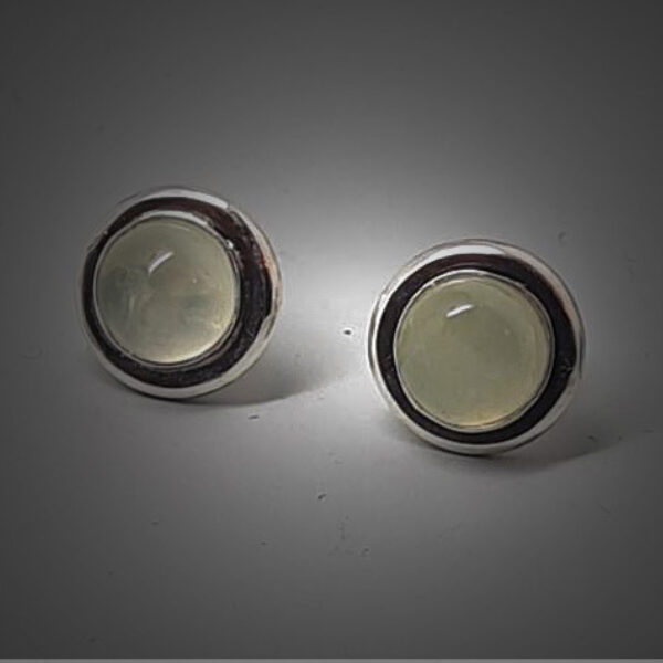 Prehnite in Silver Earrings