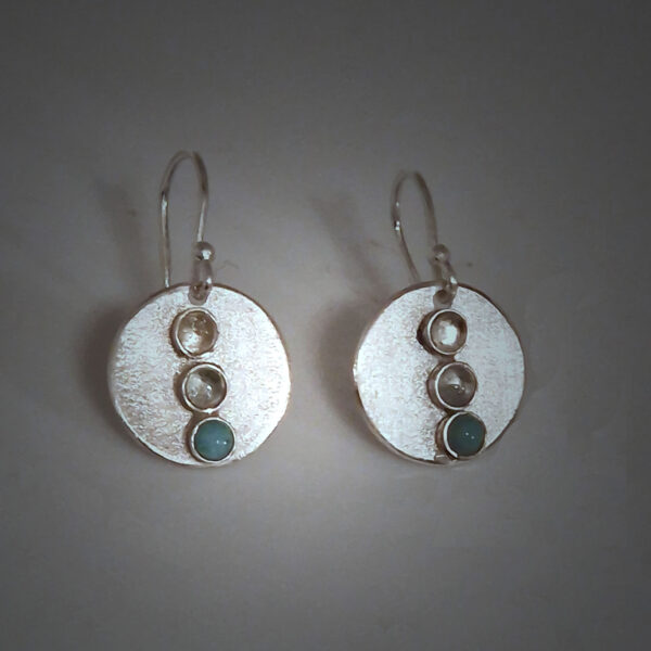 Three Stone Drop Earrings