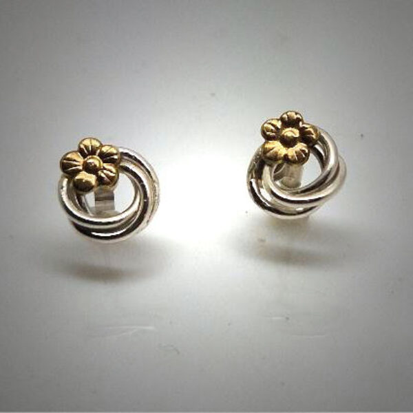 Golden Flower Rings Earrings