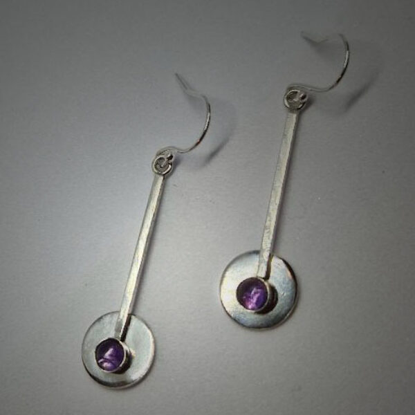 Long Amethyst Drop Earrings