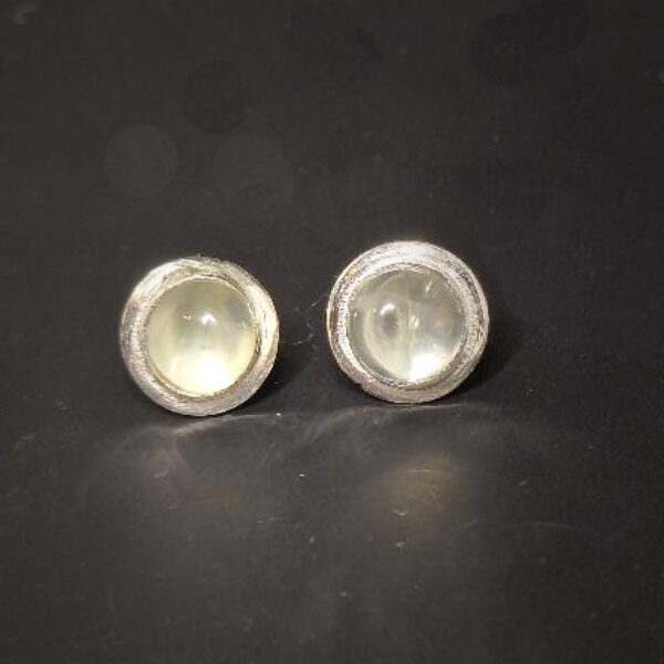 Prehnite in Silver Earrings