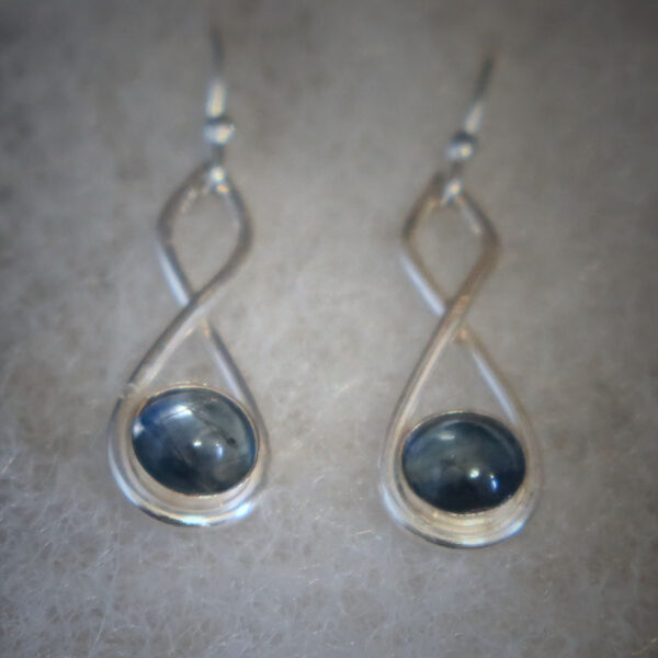 Kyanite in Silver Twist Earrings