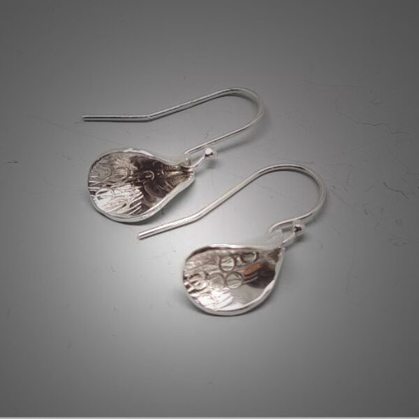Sterling Silver Textured Drop Earrings