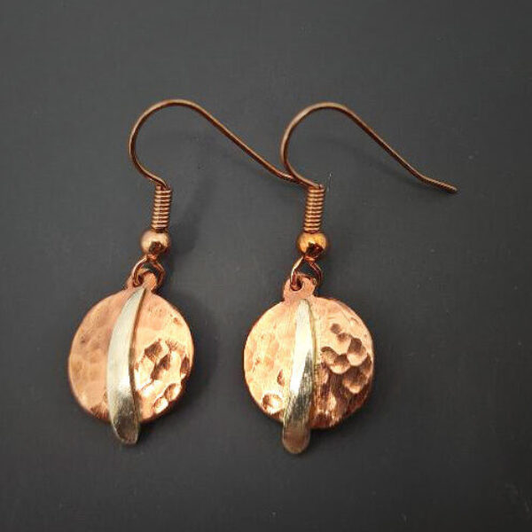 Beaten Copper Earrings