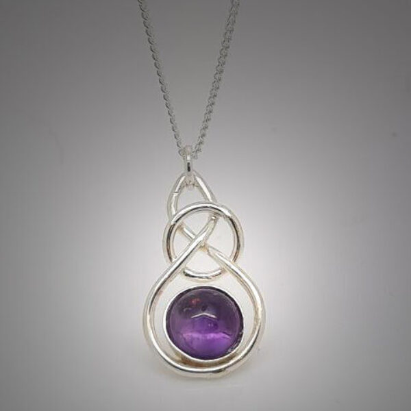 Amethyst in Celtic Knotwork Necklace