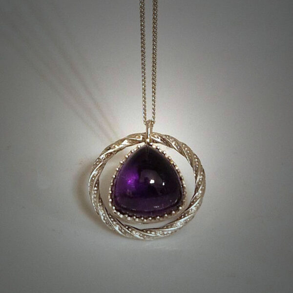 Amethyst in Silver Necklace