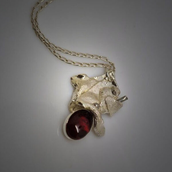 Garnet in Silver Necklace
