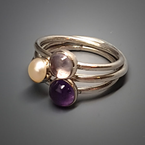 Amethyst and Pearl Stacker