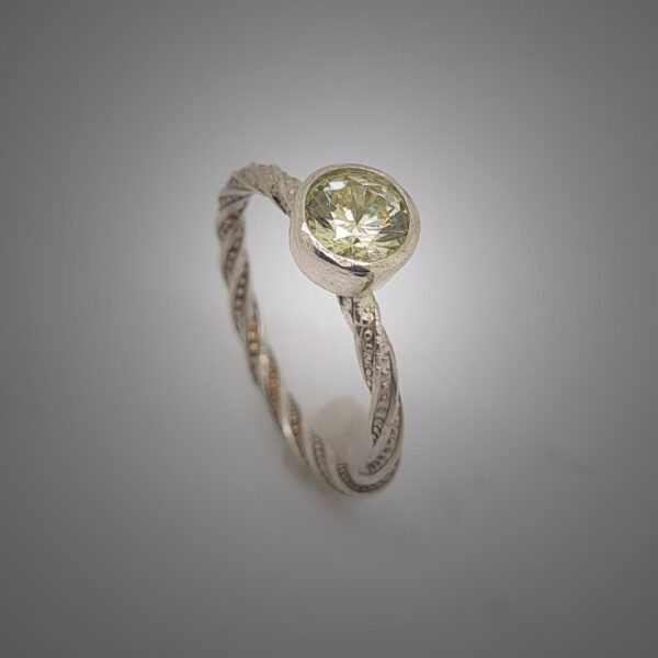Peridot on Silver Ring