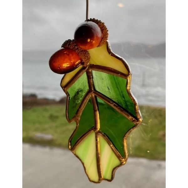 Stained Glass Oak Leaf Sun Catcher II