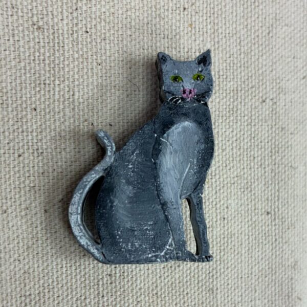 Grey Cat Brooch