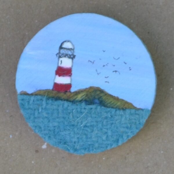 Lighthouse and Birds Brooch