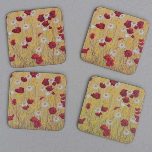 Poppies and Daisies Coasters One