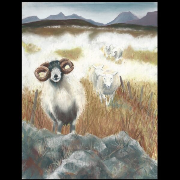 Sheep in the Mist Painting