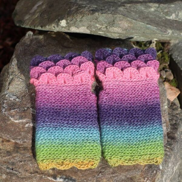 Lilacs Crochet Fingerless Gloves