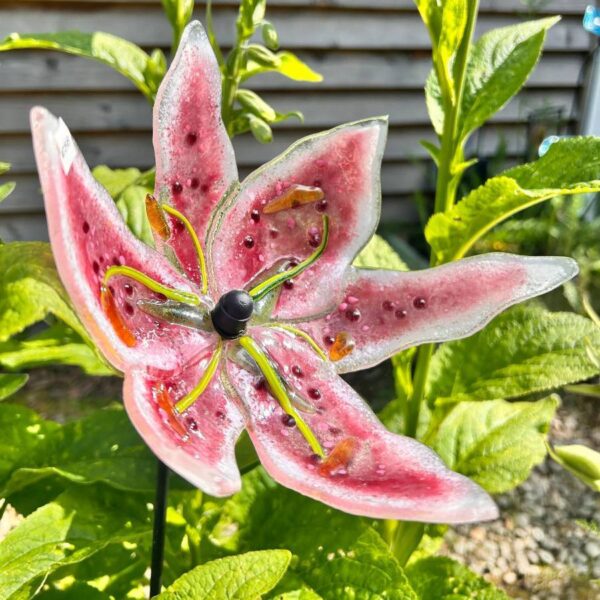 Fused Glass Lily Garden Stake