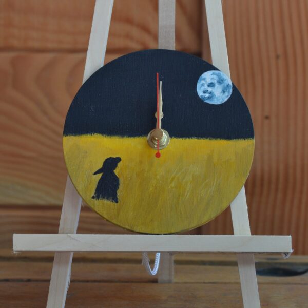 Round Moon and Hare Wall Clock