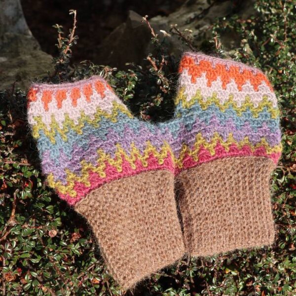 Highland Hillside Mittens with Light Brown Cuff
