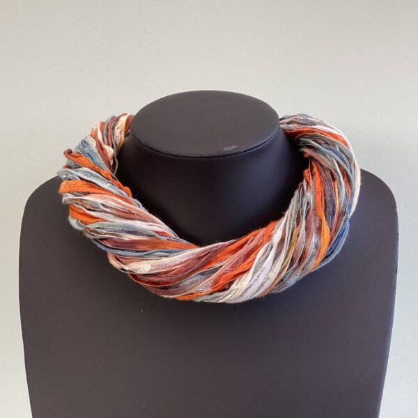 Orange and Blue Twister Scarf