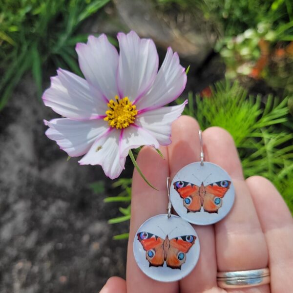 Peacock Butterfly Disk Earrings