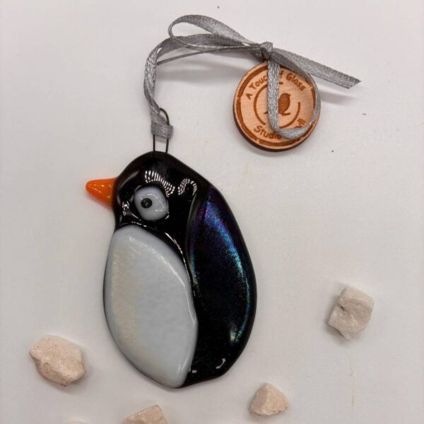 Fused Glass Penguin Decoration