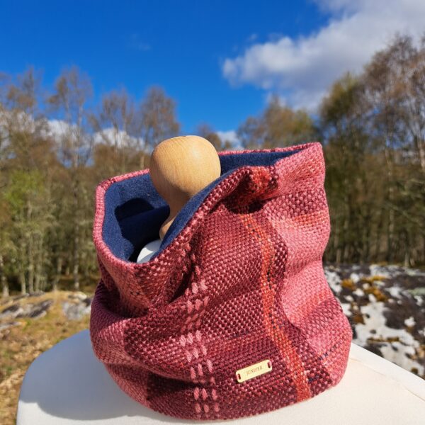 Pink and Burgundy Neck Cowl Extra Small A