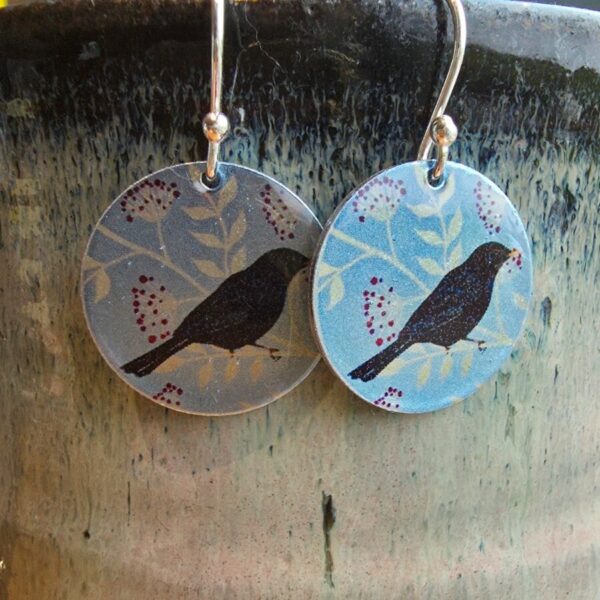 Blackbird Dinky Drop Disc Earrings