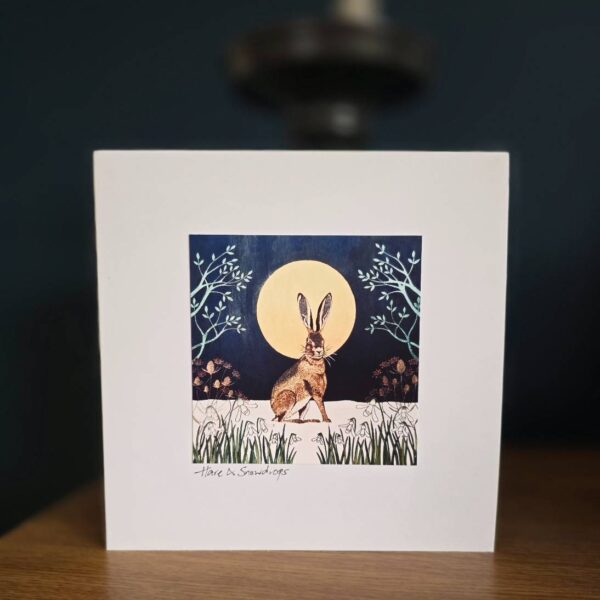 Hare and Snowdrops Card