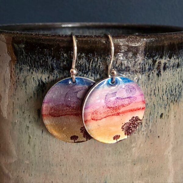 Murmuration Dinky Drop Disc Earrings
