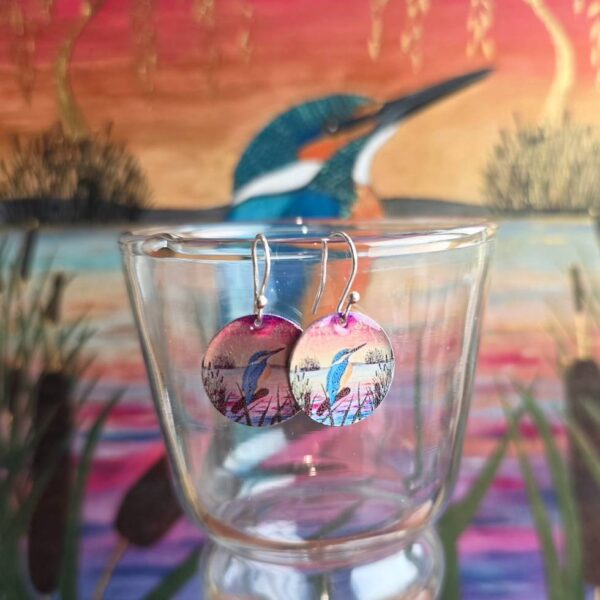 Sunset Fishing Dinky Drop Disc Earrings