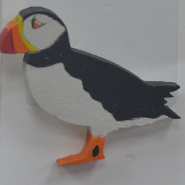 Hand painted puffin pre-cut brooch